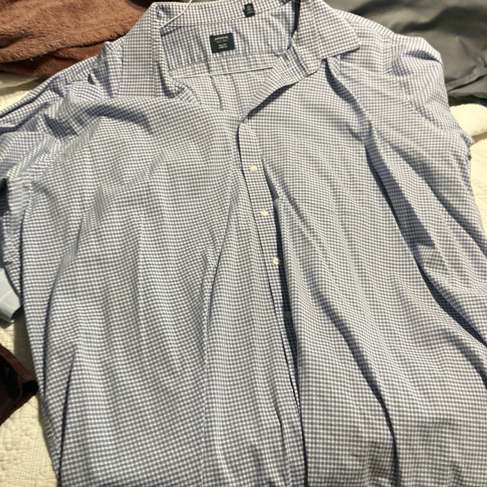 Blue and white shirt